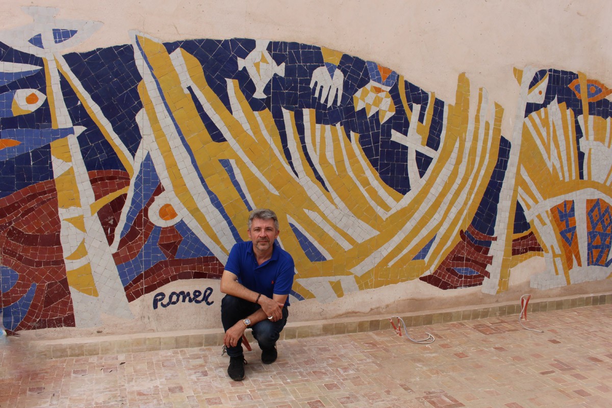 Mur de mosaïque - Centre de documentation historique d' Essaouira 2015  